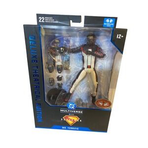 McFarlane DC Multiverse Mr Terrific Superman Movie Platinum Edition Deluxe Fig